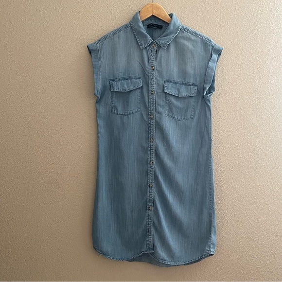 Sanctuary chambray‎ Blue Sleeveless Dress S - Picture 12 of 13